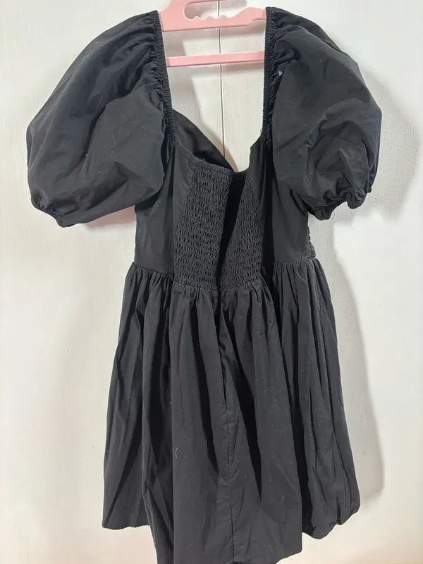 Forever 21 Black Puff Sleeve Mini Sundress - Image 3