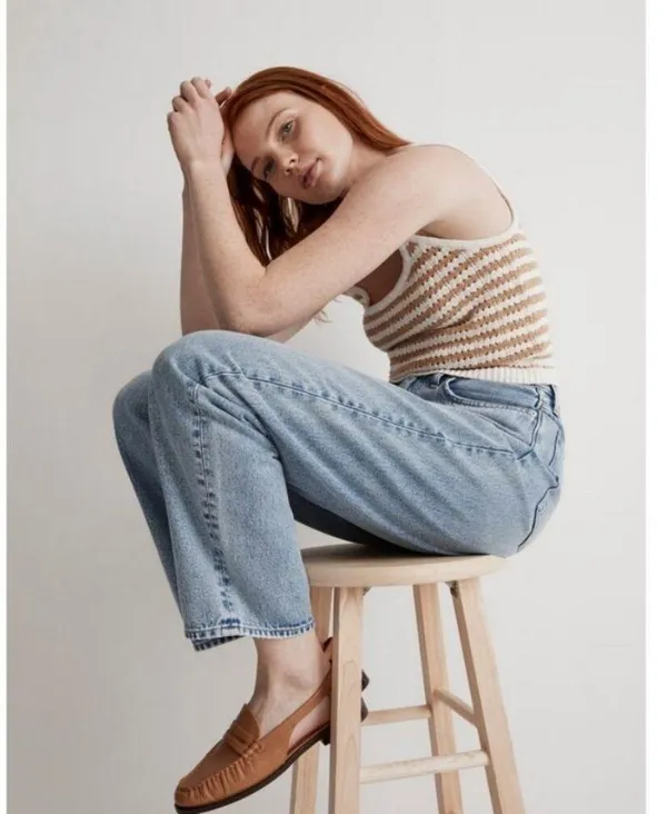 💕MADEWELL💕 Open Stitch Cardigan Sweater + Tank Set Stiped Earthen Sand Medium - Image 5