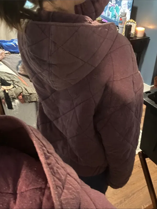 wild fable Quilted Hooded coat in Mauve - Image 3