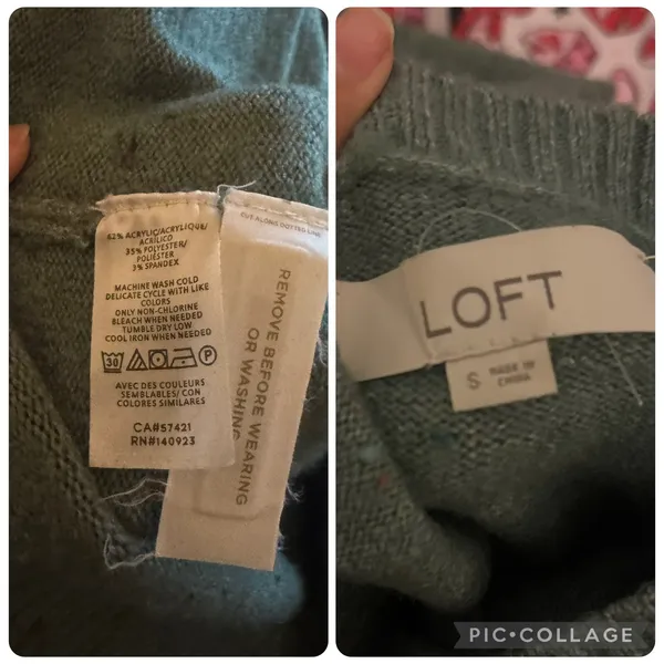 LOFT Size Small Green Crew Neck Sweater Classic Knit Design - Image 4