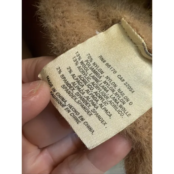 Anthropologie Sleeping On Snow Tan Open Cardigan Wool Alpaca Blend Soft Warm XS - Image 3