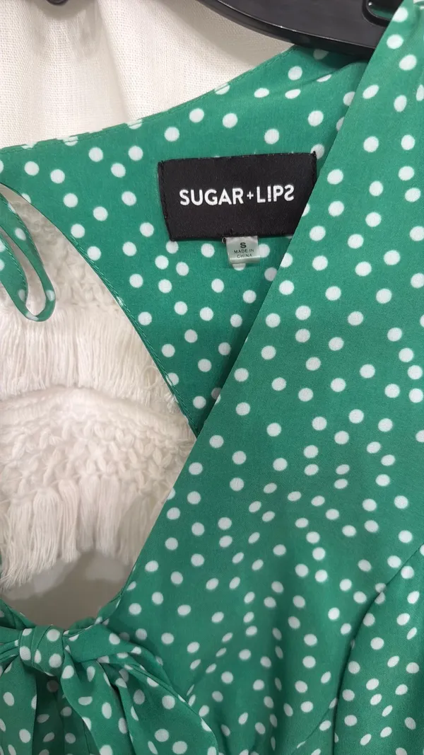 Pink Lily Green PolkaDot Dress - Image 4
