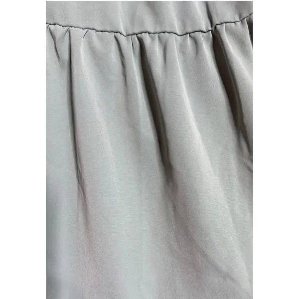 Arshiner Tiered Midi Dress Women NA Sage Green Excellent Puff Sleeve Cotton - Image 3