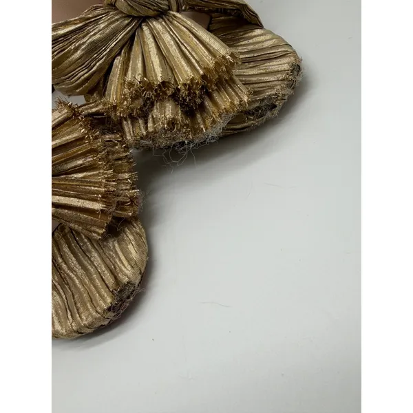 Loeffler Randall Womens Penny Pleated Bow Sandals Gold Size 7 - Image 9