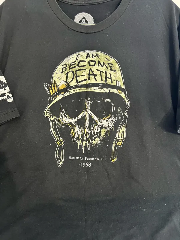 Wash In Commie Blood Hue City Peace Tour 1968 Skull Graphic T-Shirt - Image 2