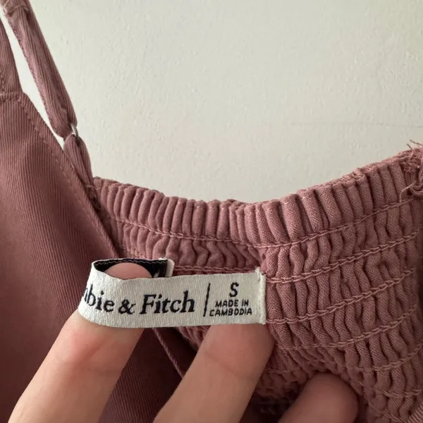 Abercrombie & Fitch‎ Mauve Pink Cropped Smock Back Tank Top - Image 4