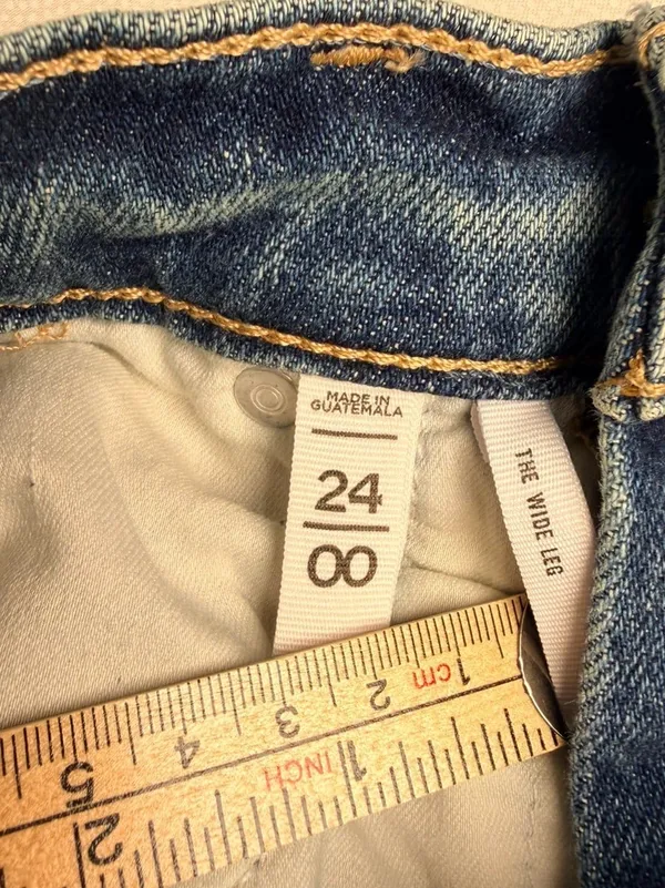LOFT Women’s 00/24 Wide Leg Jeans High Rise Light Wash Raw Frayed Hem - Image 5