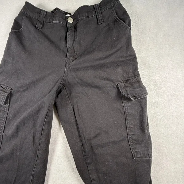 Rue21 Womens Black Cargo Jogger Pants Size Medium Utility Streetwear Pocket - Image 2