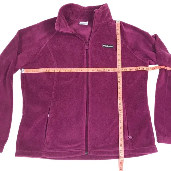 COLUMBIA Pile Fleece Jacket Women XL Purple Full Zip Gorpcore Outdoor Travel Y2K - Image 8