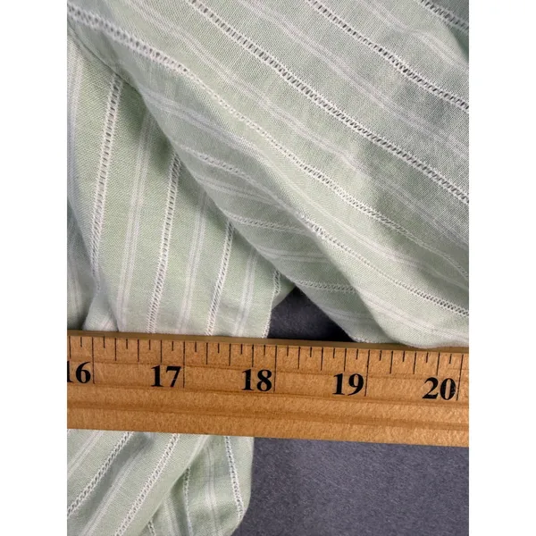 Free Assembly Womens XXL Green Striped Ruffle V-Neck Puff Sleeve Mini Dress - Image 5