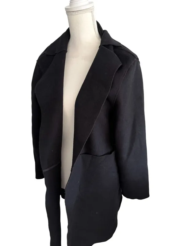 C LUXE Black Fall Coat Jacket Size Medium - Image 4
