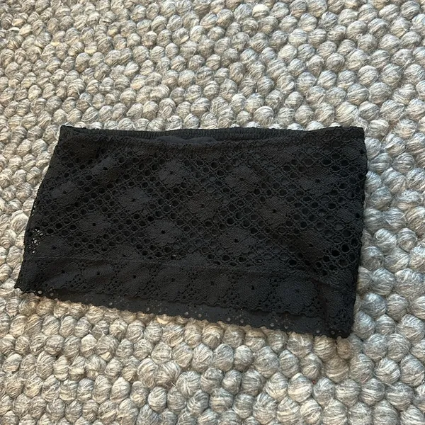 Aerie Black Crochet Bandeau‎ Top Size XS - Image 8