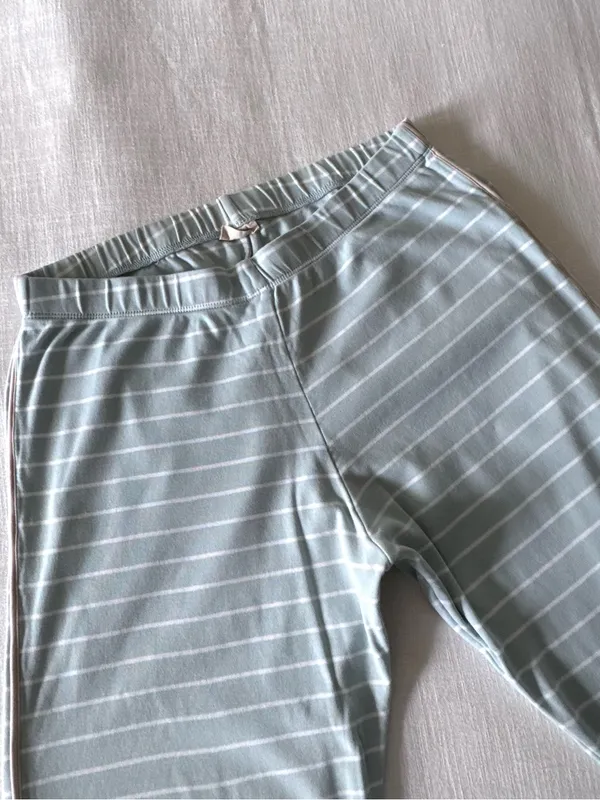 Lake Pajamas Pima Cotton Mint Stripe Pants, Medium - Image 9