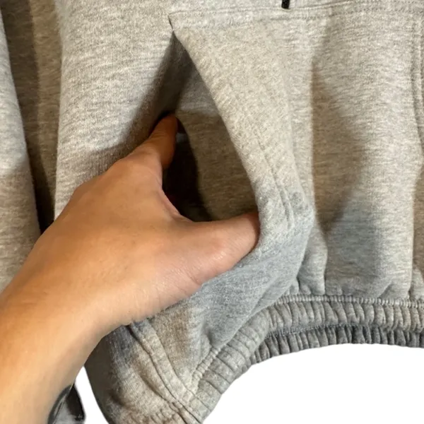 PrettyLittleThing Gray Mock Neck Long Sleeve 1/2 Zip Sweatshirt Women Sz M - Image 5