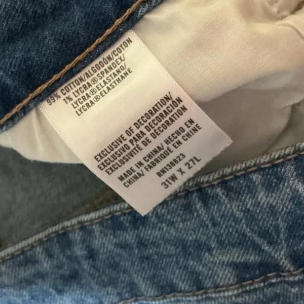 Y2K Cleo + Wolf Blue High Rise Carpenter Straight Leg Panelled Seam Jeans W31‎ - Image 8
