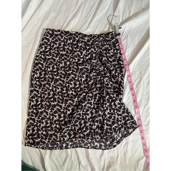 Isabel Marant Étoile Floral Ruched Ruffle Skirt Black Beige French Designer - Image 5