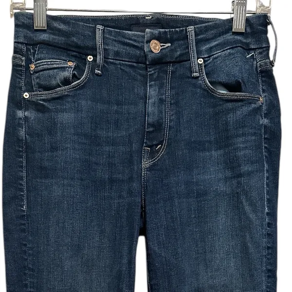 Mother The Looker Crop On The Edge Wash Blue Minimalist Jeans 25 - Image 7