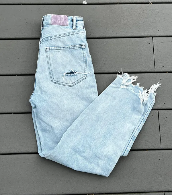 Bershka Ripped Mom Jeans - Image 2