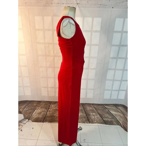 Windsor Red Own The Night One-Shoulder Cutout Knit Stretch Maxi Dress Sz Medium - Image 7