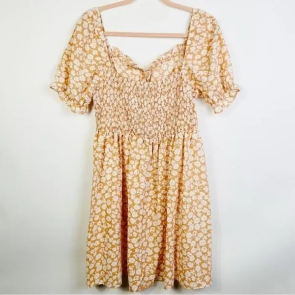 MISSGUIDED Tie‎ Bust Milkmaid Floral Dress Size 8 - Image 6