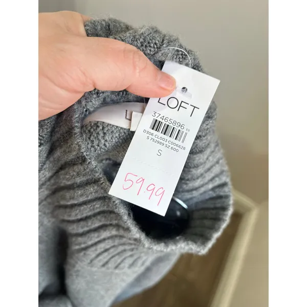 LOFT Mock Neck‎ Ribbed Knit Sweater Minimalist Classic NWT Size Small - Image 4