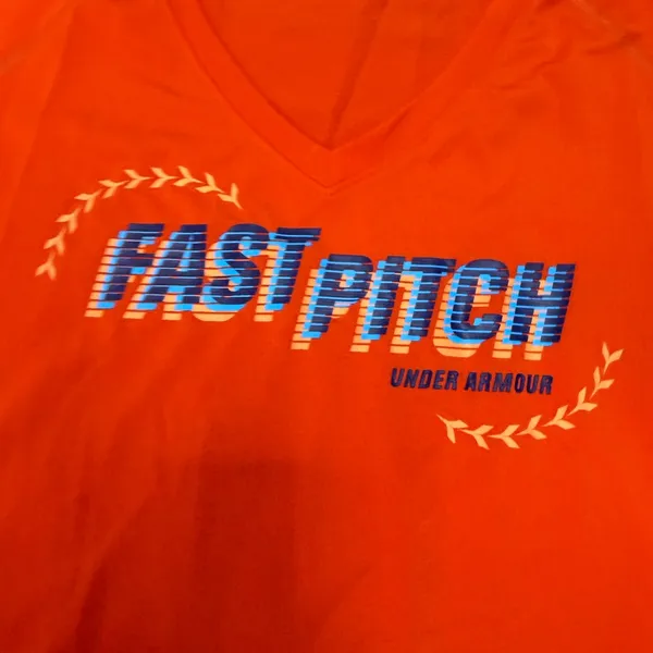 Under Armour Fast Pitch Women's Red Long Sleeve Athletic Top - Image 4