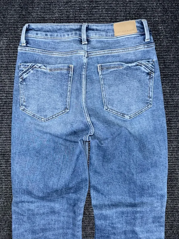 Buckle Black Fit No 35 Cropped Straight Stretch Jeans 28x27 Distressed BBW1475A - Image 5