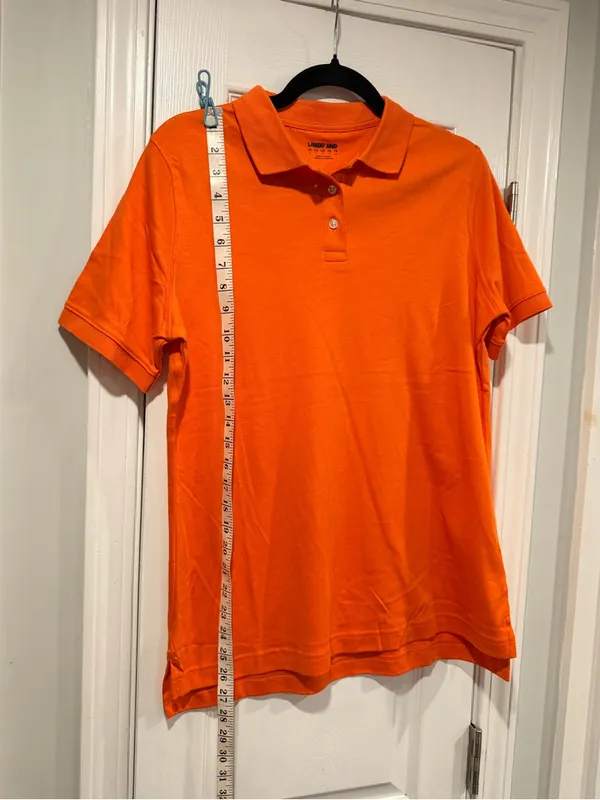 NWOT Lands End Size S Orange Short Sleeve Collared Polo Shirt - Image 3