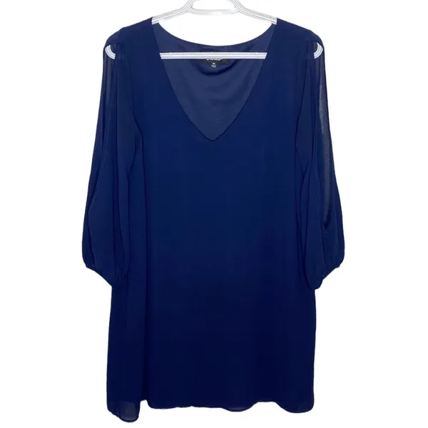 Lulus Shifting Dears Navy Blue Long Sleeve Dress size M - Image 2