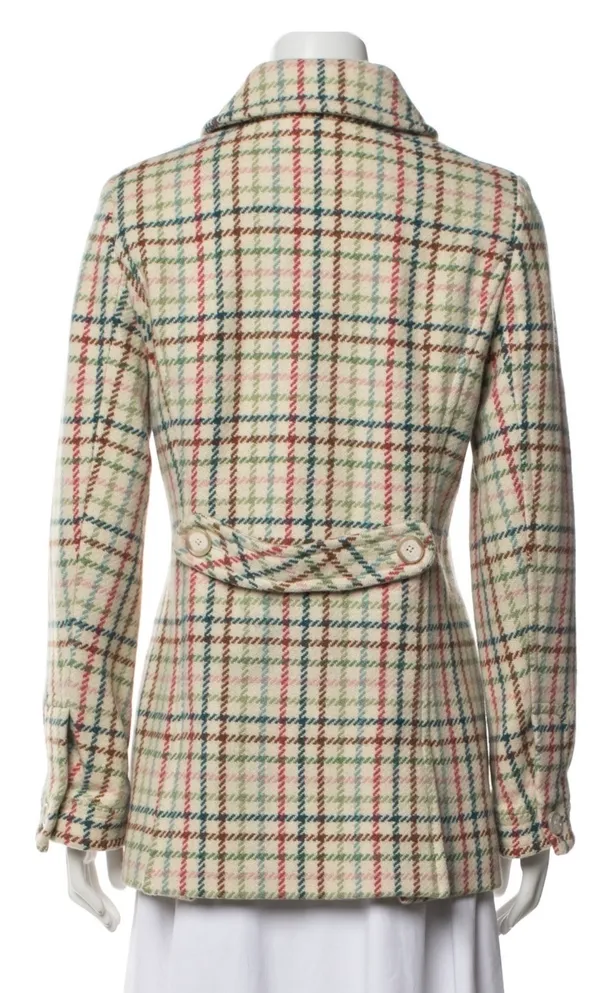 Coach wool plaid print coat - Image 3