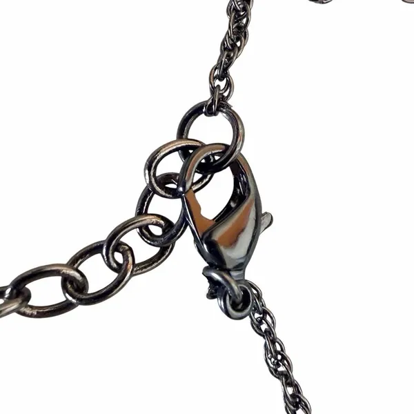 Vintage Givenchy Black Crystal Gunmetal Y-Drop Necklace - Image 8