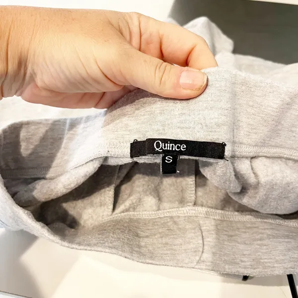 Quince SuperSoft Fleece Drawstring Waist Lounge Shorts Heather Gray Small - Image 3