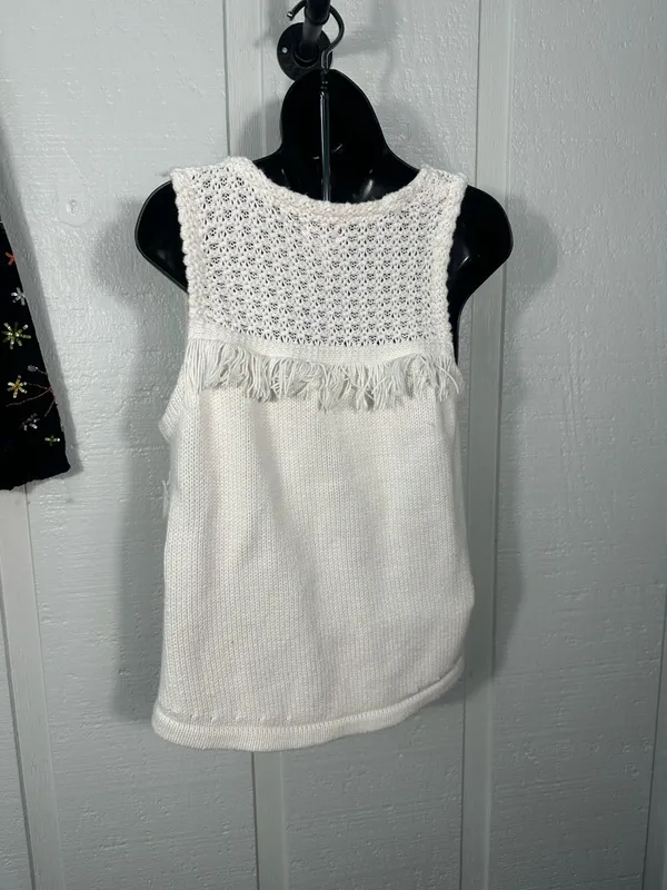 Anthropologie White Sleeveless Top Size Medium EUC - Image 5
