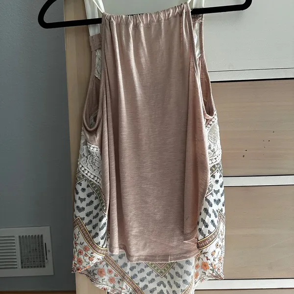 Chic Boho Tank Top - Cream and Brown - Image 4