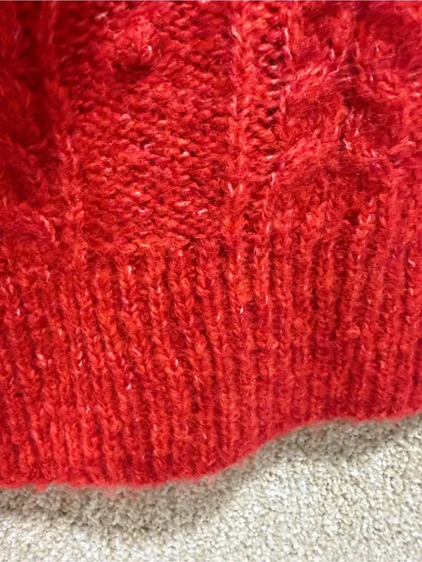 NWT Old Navy sweater red marl winter holiday fisherman grandpa large wool blend - Image 5