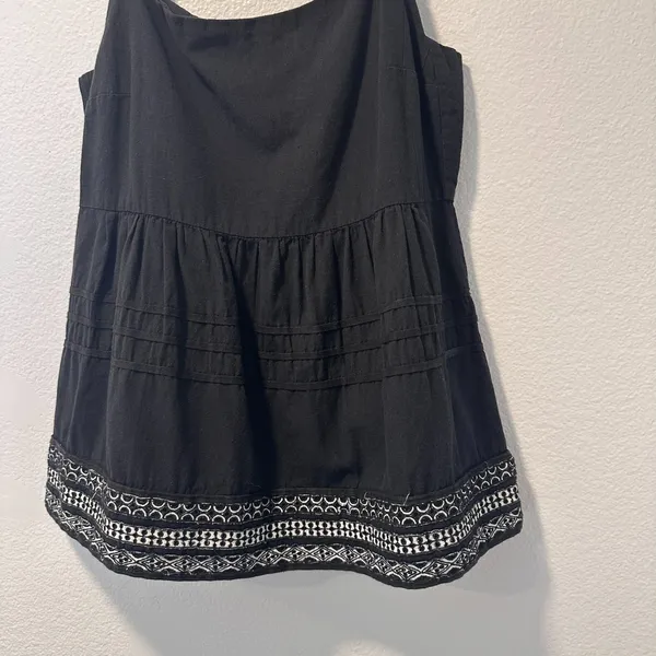 Anthropologie Amit Aggarwal‎ - XS Olivia Embroidered Black Top Blouse Boho - Image 8
