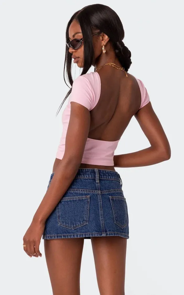 Edikted Open Back Tshirt - Image 2