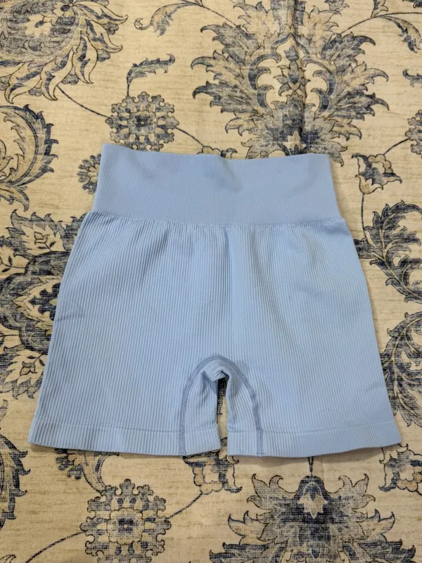 White Tag Boutique Ribbed Biker Shorts - Image 2