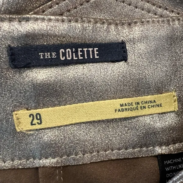 Maeve Anthropologie Women's Pants 29 The Colette Wide Leg Gold Shimmer Metallic - Image 4