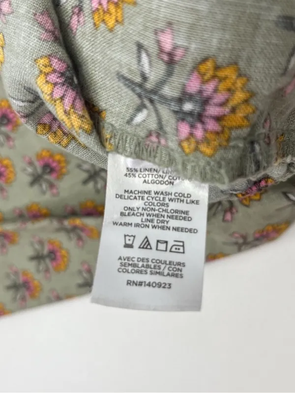 LOFT Beach Floral Linen Cotton Wide Leg Pants Large Petite LP - Image 8