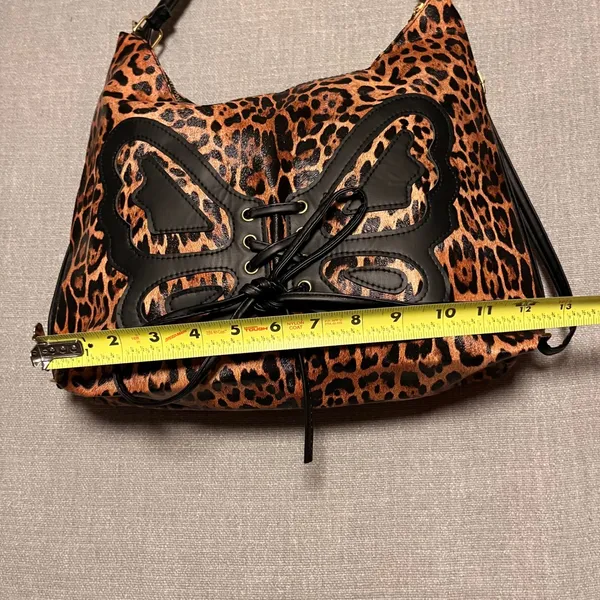 New Leopard Butterfly Lace Up Convertible Shoulder Bag Backpack Faux‎ Leather - Image 5