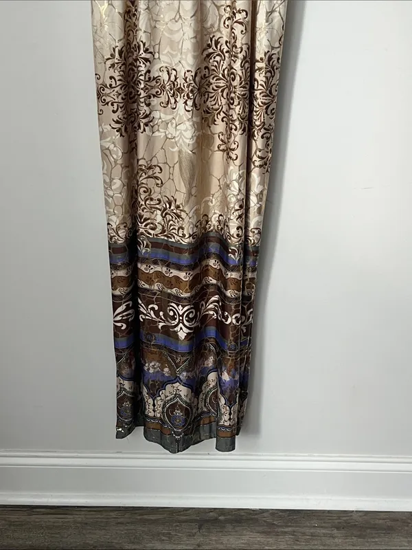 Shoreline Y2K Metallic Baroque Maxi Dress S/M ^ - Image 3