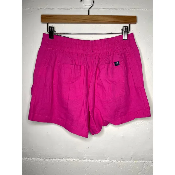 NEW Gap Womens Pink Linen Pull On Shorts Size X-Small - Image 3