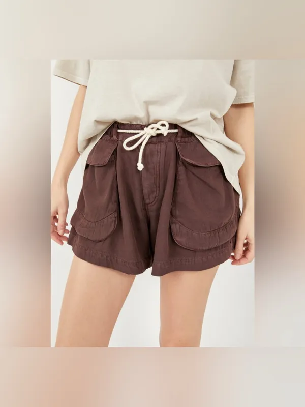 NWT Free People Off-Shore Utility Shorts - chocolate brown - XS - Image 5