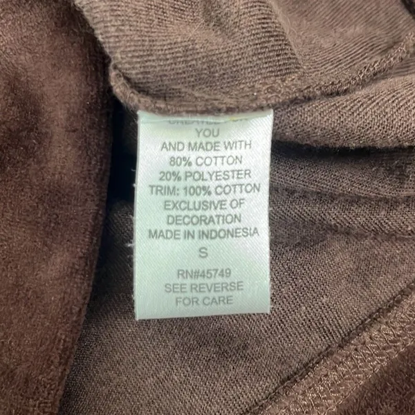 Oleg Cassini Sport Small Full Zip Front‎ Jacket Brown Velour Pockets Y2K Active - Image 7