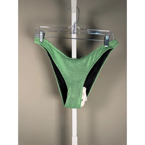 Cotton On Textured Brazilian Bikini Bottom Lime Green High Cut Cheeky Swim NWT L - Image 3