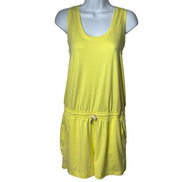Zyia‎ Laguna Downtime Active Romper Pockets Stretch Yellow Coastal Stretch M - Image 2