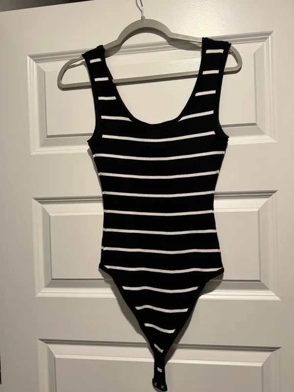 stripe bodysuit Black Size L - Image 2