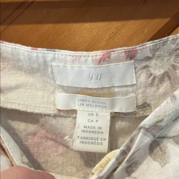H&M vintage floral linen-blend puff sleeve top - Image 6