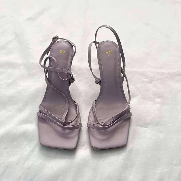 H&M Light Purple Square Toe Heel Sandals Size 8 - Image 3